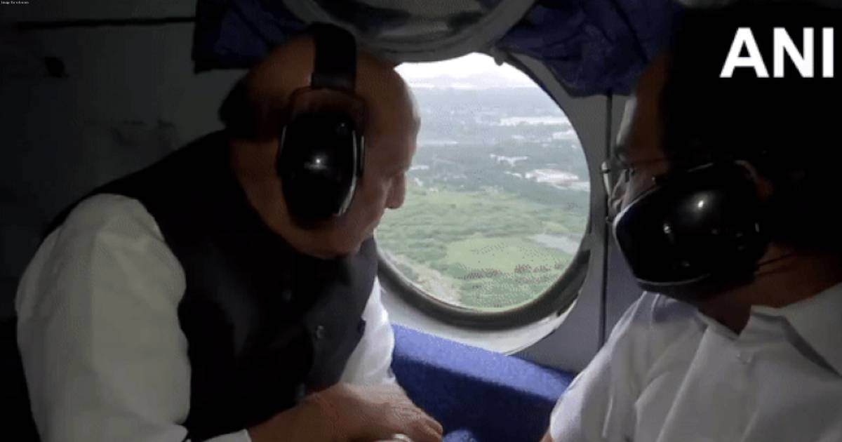 Rajnath Singh conducts aerial survey of Cyclone Michaung-affected areas of Tamil Nadu